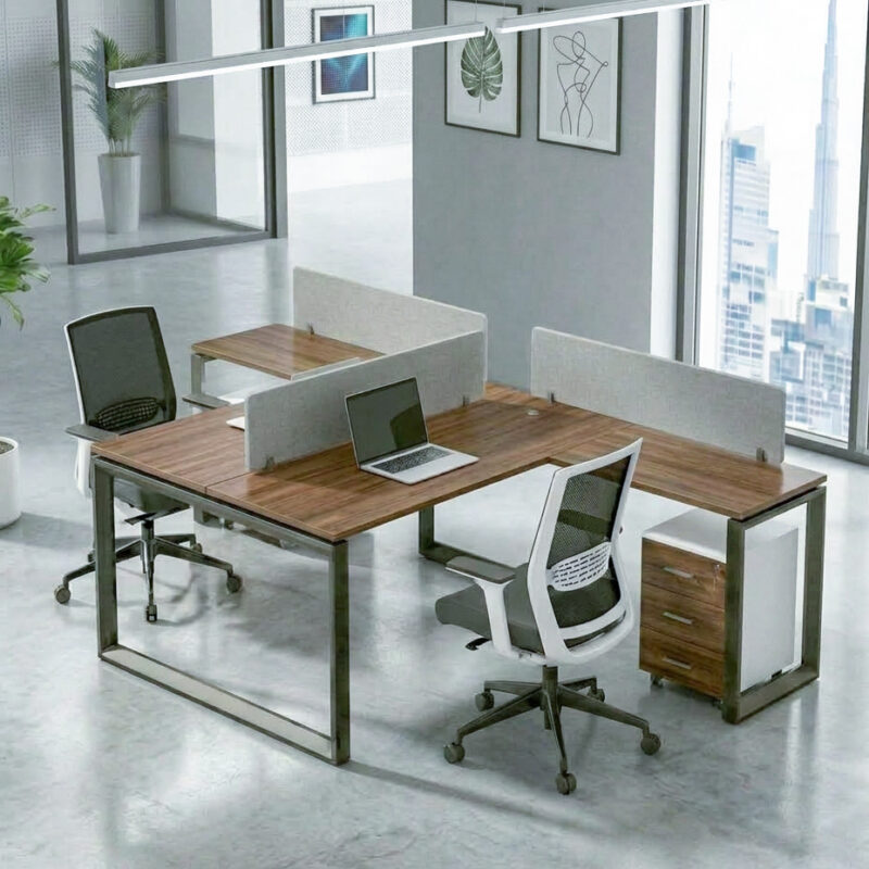 Fusion Face to Face Workstation for 2 People with Storage