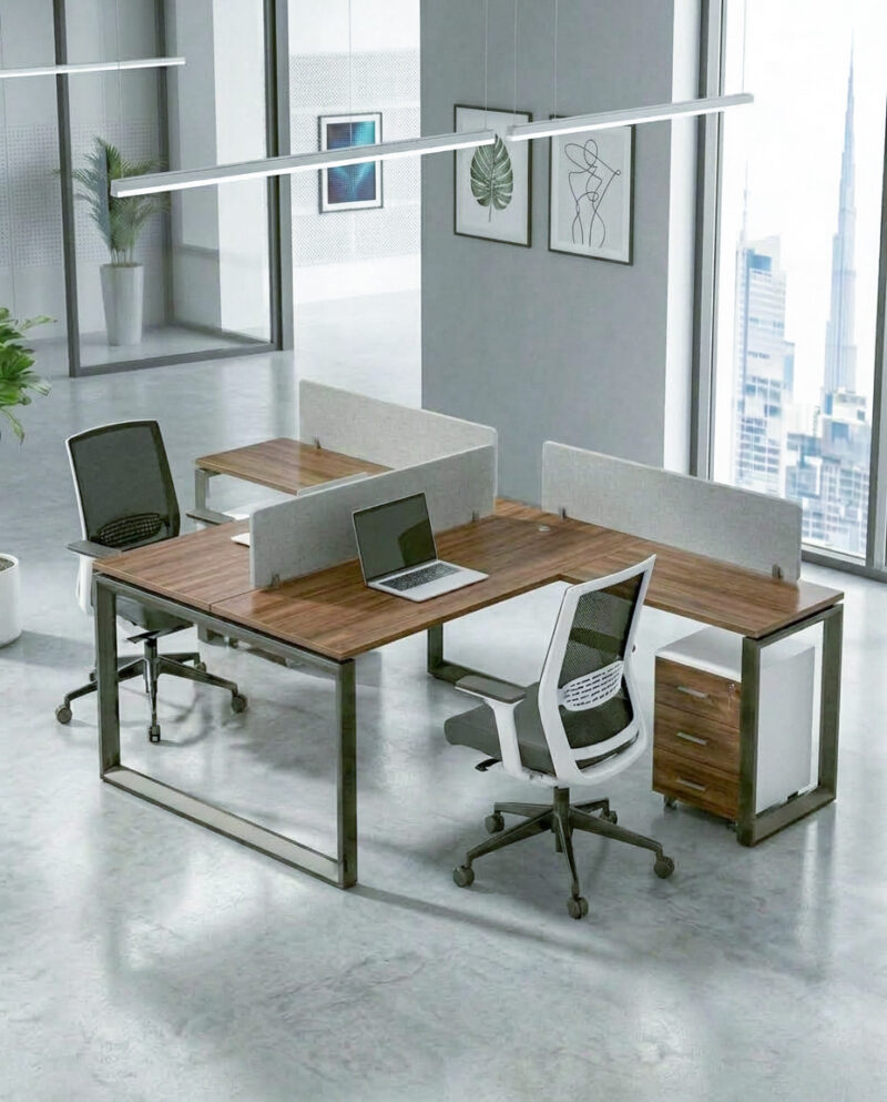 Fusion Face to Face Workstation for 2 People with Storage