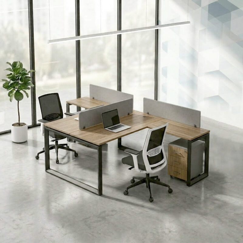 Fusion Face to Face Workstation for 2 People with Storage