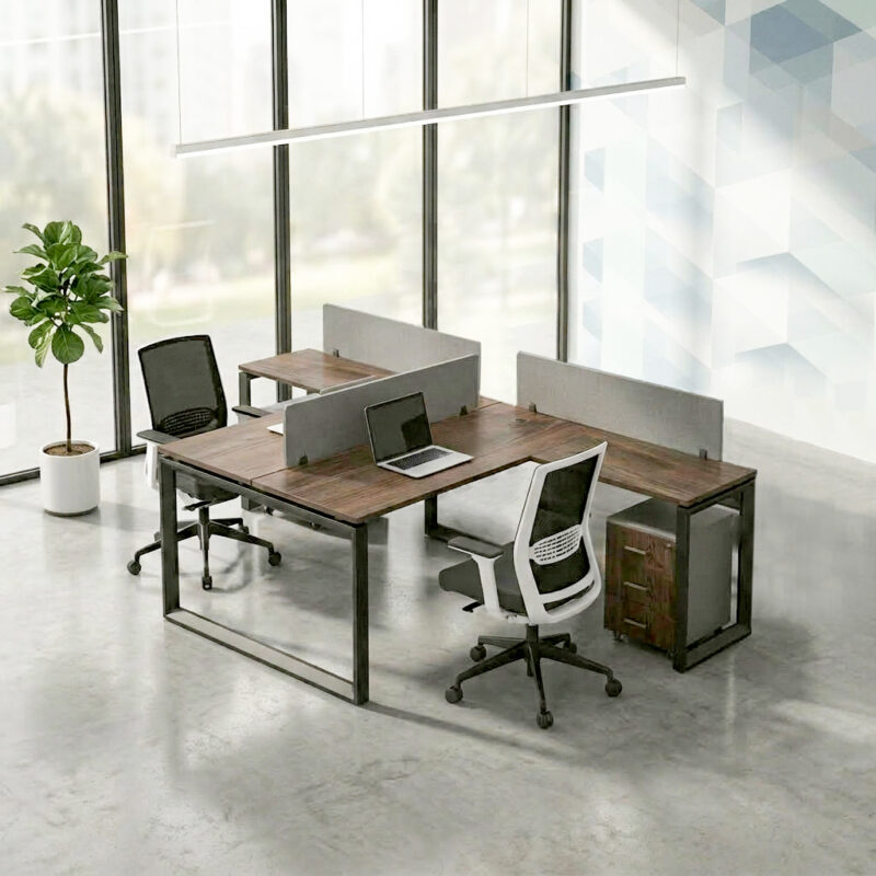 Fusion Face to Face Workstation for 2 People with Storage