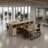 Workstation desk, chair, storage cabinets