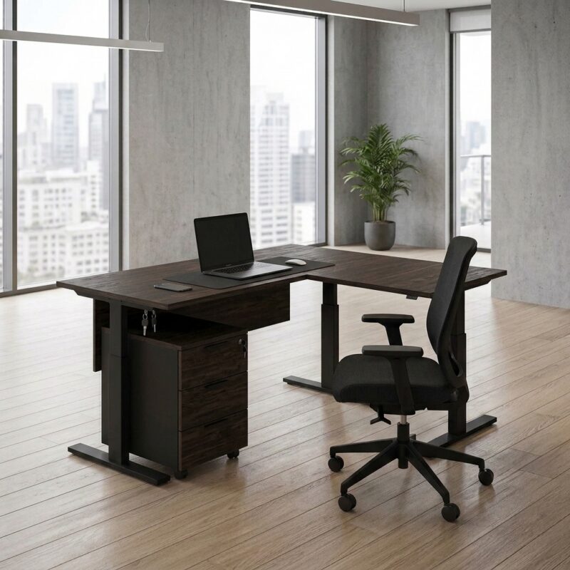Office Furniture L Shape Sit Stand Height Adjustable Desk