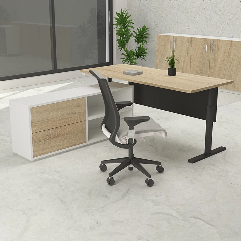 Alter L-Shape Height Adjustable Desk with Storage