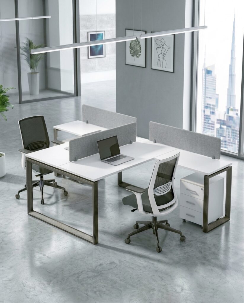Ally 2pax T Workstation desk Premium White