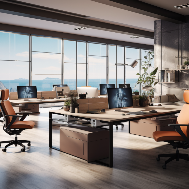 Workspace with Iconic Office Equipment