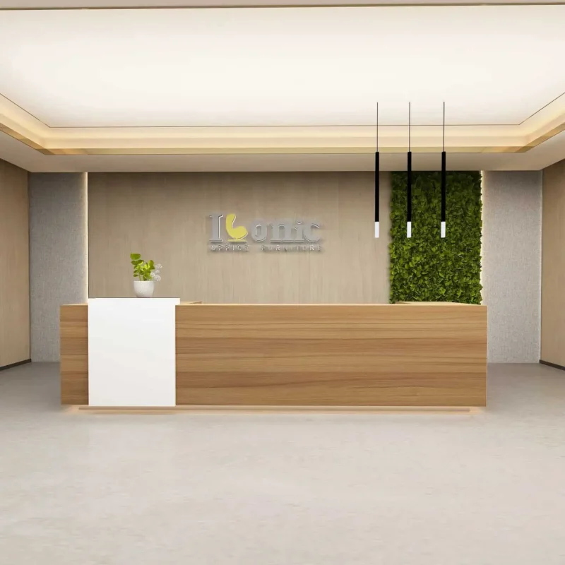 Nia White Reception Desk