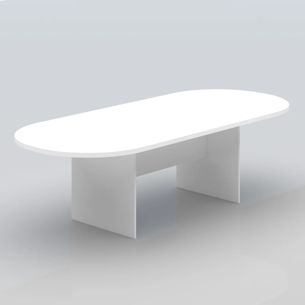 Meeting table with Oval shaped top and wooden legs