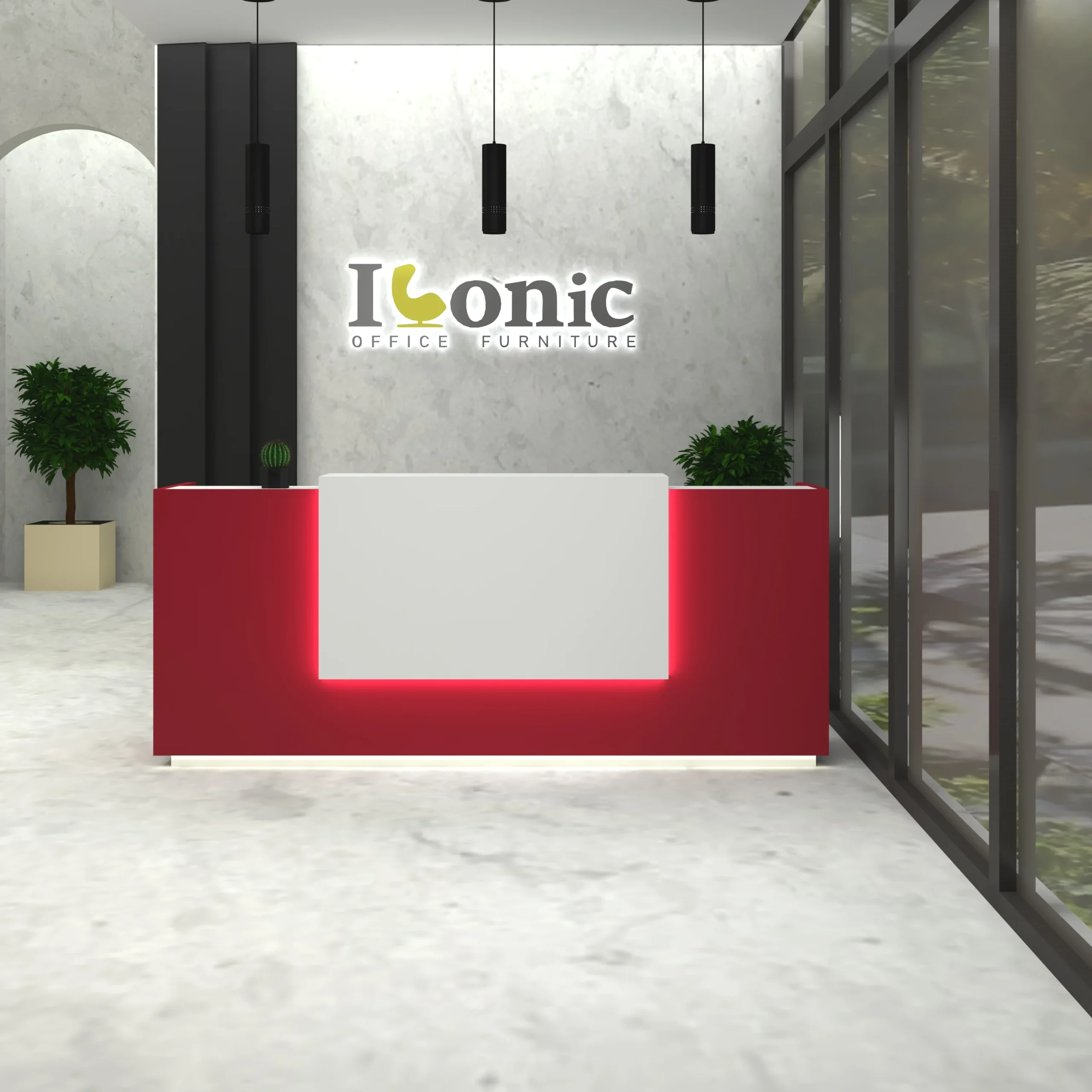 Grace White Reception Desk - Iconic Office Furniture Dubai