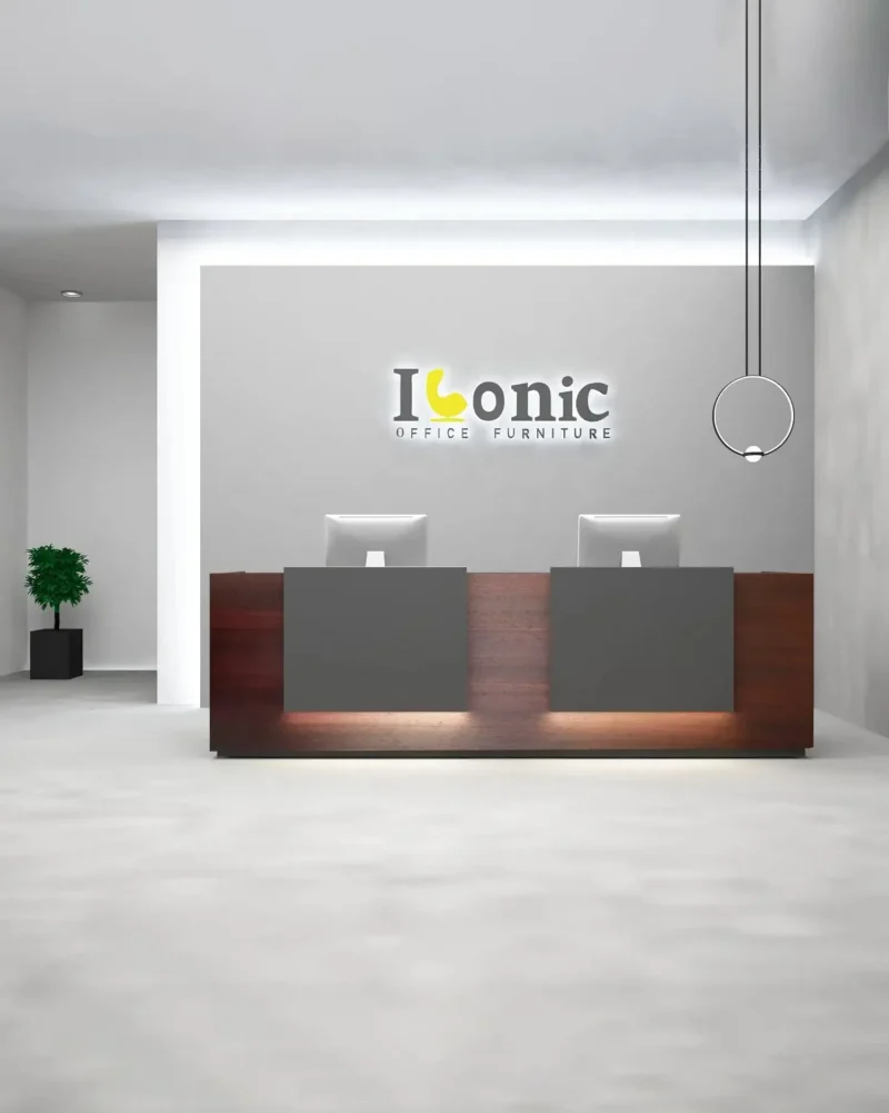 Zair Black Reception Desk
