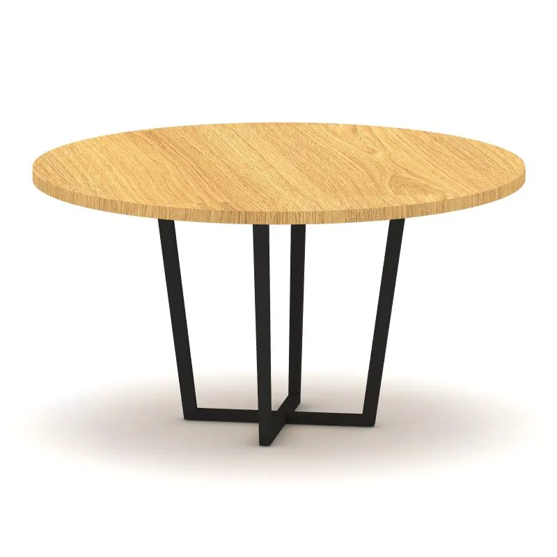 Round meeting table with metal leg