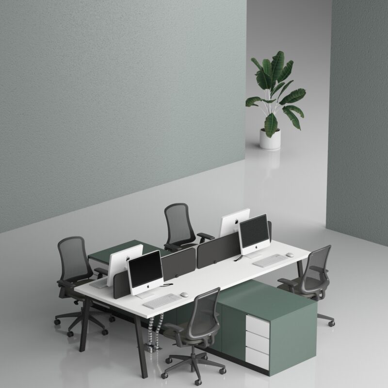 Cluster Workstation desk 4pax, Face to Face