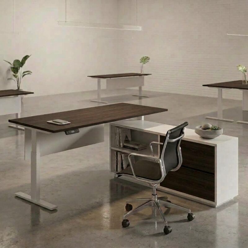 Office Furniture L Shape Sit Stand Height Adjustable Desk