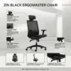 Zin Mesh Chair with adjustable features in black.