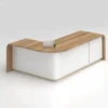 Bentley Executive Desk with premium veneer and white laminate finish