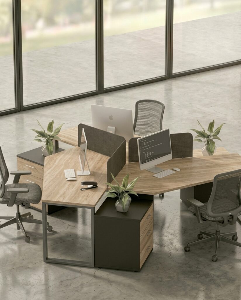 Ally 3pax Workstation Desks L