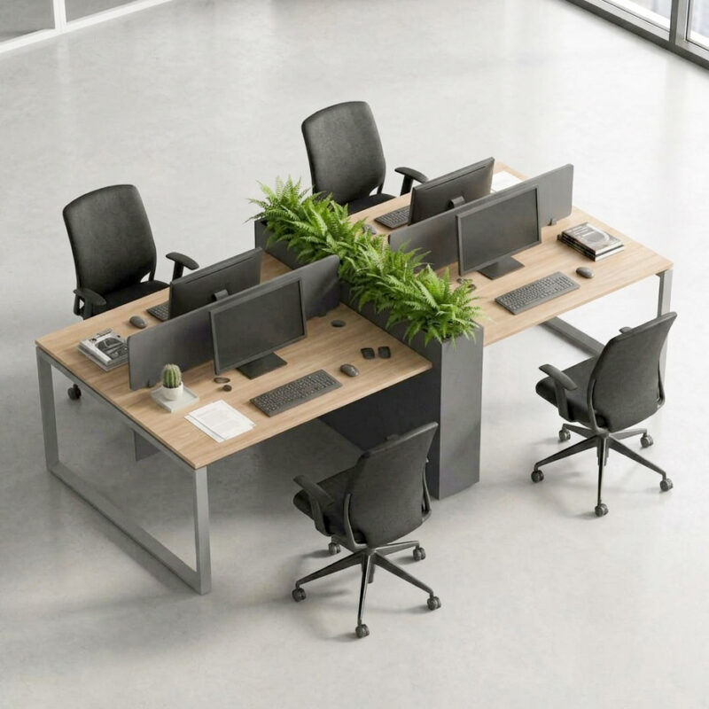 Ally 4pax Workstation desk-1L