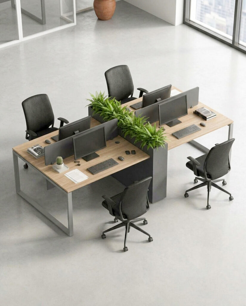 Ally 4pax Workstation desk-1L