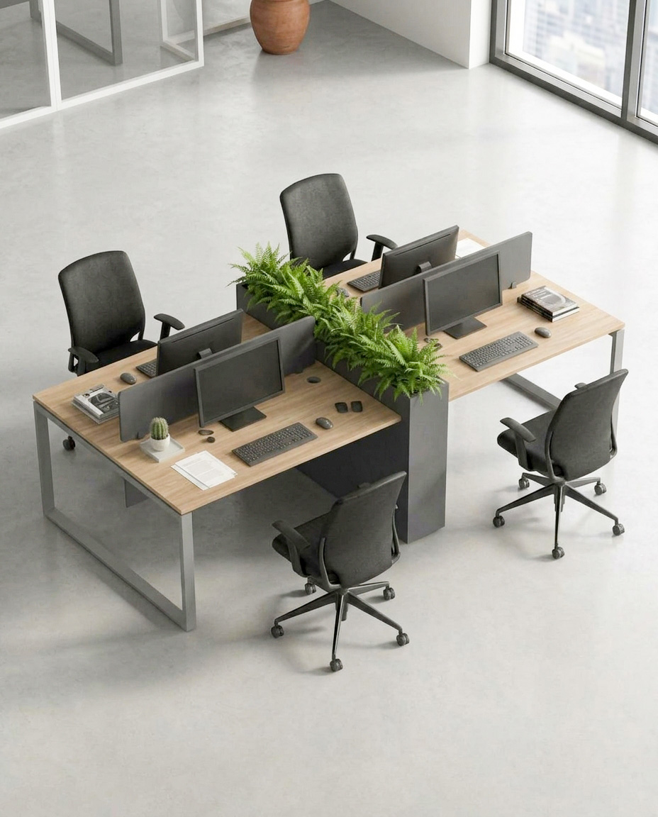 Ally 4pax Workstation desk-1L