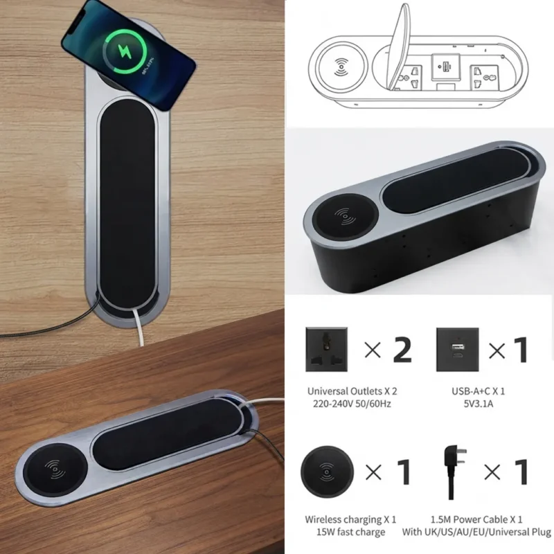 Ultimate 4-in-1 Flush-Mount Desktop Power & Charging Hub